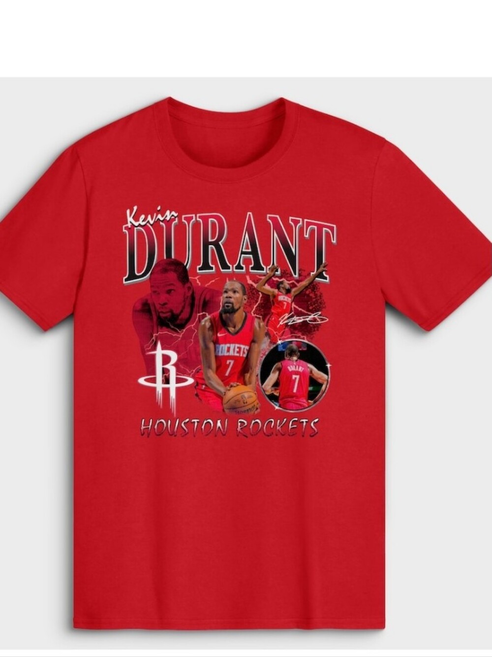 Kevin Durant Houston Rockets Red Graphic Tee